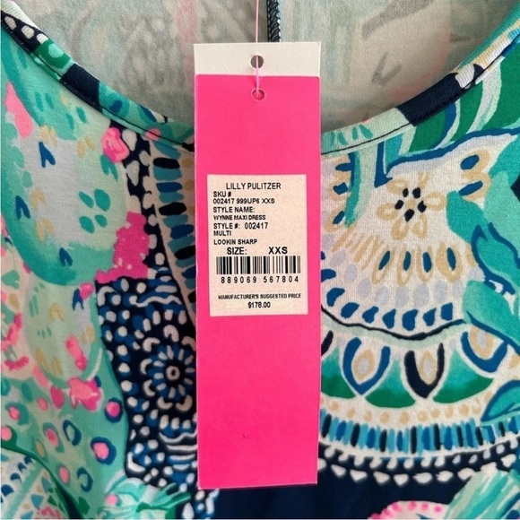 Lilly Pulitzer Wynne Floral Maxi Dress Blue Pink NWT - Picture 7 of 7